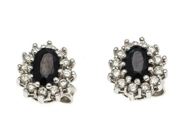 Sapphire diamond earrings WG