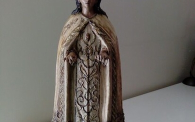 Sculpture of Virgin with Angelics - 47 cm (1) - Terracotta - Late 18th century