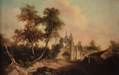 Scuola nord europea del XIX secolo, Paesaggio con