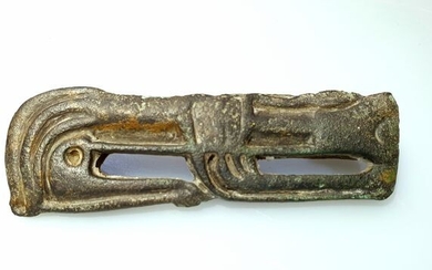 Scythian Bronze - A Very Rare and Fine Wolf Mount - 0×2.5×7.7 cm
