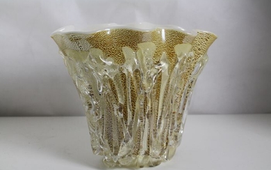 Sergio Costantini - Vase with gold leaf and applications - Glass