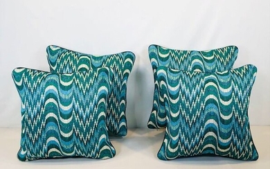 Set of four cushions made with Dedar "îles caïmans" fabric | "Total Look"