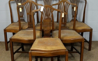 Set of six Hepplewhite style mahogany dining chairs.