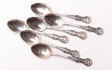 Set of six Scottish sterling silver teaspoons hallmarked Glascow, c.1878 by WC