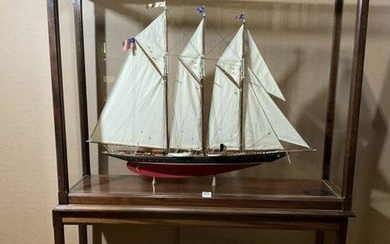Ship Model Of Schooner Yacht Atlantic