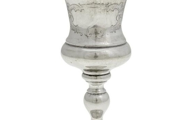 Silver Kiddush Cup, Poland, 19th Century.