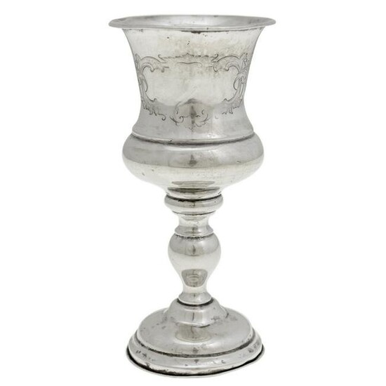 Silver Kiddush Cup, Poland, 19th Century.
