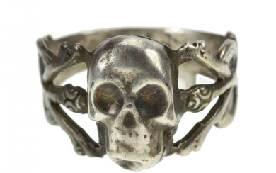 Silver ring with skull and snakes - Russian Empire