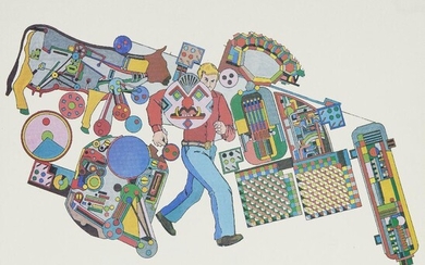 Sir Eduardo Paolozzi CBE RA, Scottish 1924-2005- Underground Design, Folio X, 1986; the complete suite of eighteen thermographic plates on card and one lithograph in colours on wove, lithograph signed and dated in pencil, published by Architectural...
