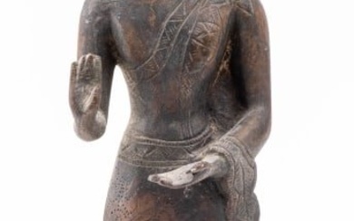 Southeast Asian Bronze Standing Buddha Sculpture
