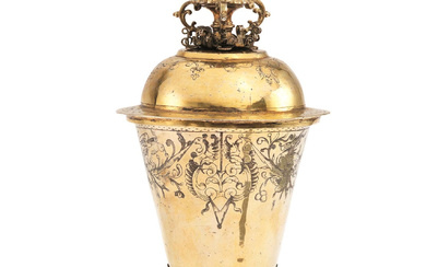 Southern German | EARLY VERMEIL SILVER LIDDED GOBLET WITH COLOURED LID