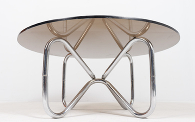 Space Age steel tube coffee table, France, 1970s.