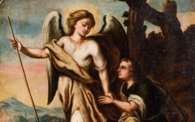 Spanish School 17th C. Tobias and the angel