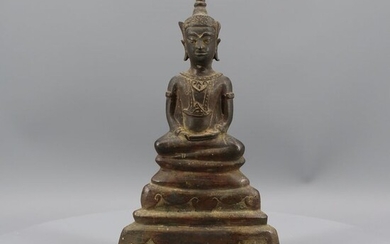 Statue (1) - Bronze - Très beau bouddha de 21.5 cm début de période - Thailand - 18th century