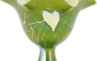 Steuben Green Aurene Iridescent Vase