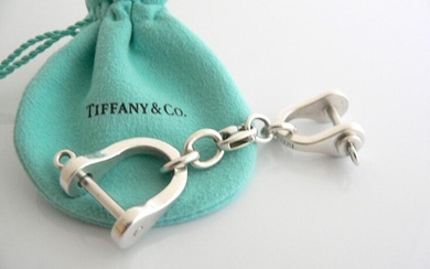 TIFFANY STERLING SILVER TWO SHACKLE VALET KEY RING