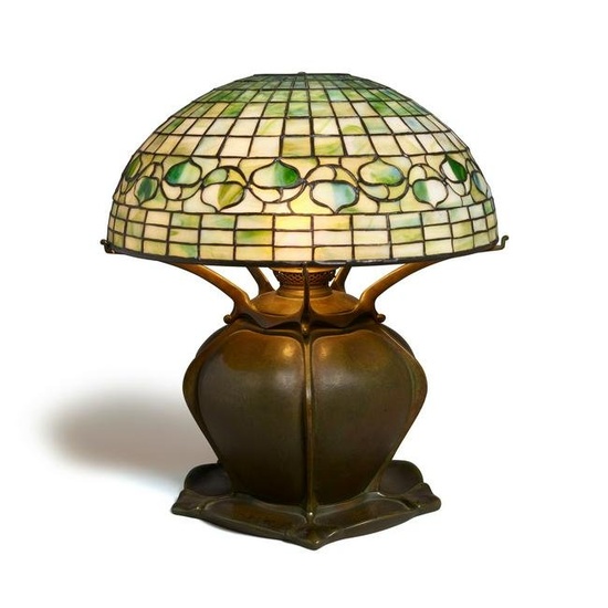 TIFFANY STUDIOS (1899-1930) Acorn Table Lampcirca 1910leaded glass, patinated bronze electrified...