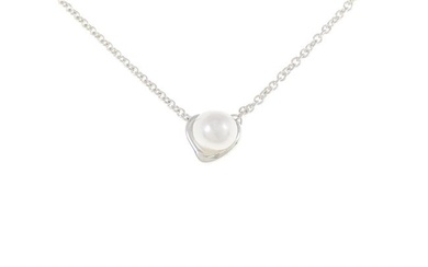 TIFFANY & Co 925 Silver Open Heart Lariat Necklace E1128