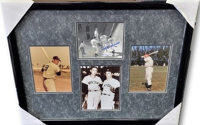 Ted Williams Joe Dimaggio Hand Autographed Photo Custom Framed Boston Red Sox