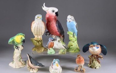 Ten Beswick Pottery Bird Models, including - cockatoo, model...