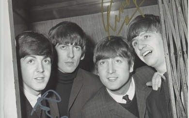 The Beatles vintage photo autographed by Paul McCartney and Ringo Starr