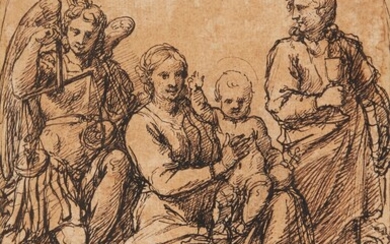 The Madonna and Child with Saints Michael and Barbara, Bolognese School, 17th Century