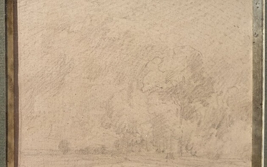 Théodore ROUSSEAU (1812-1867) Paysage Dessin au crayon Cachet de l’atelier en bas à gauche (lugt.2436)...