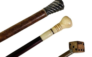 Three Antique Walking Sticks (3pc)
