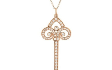 Tiffany & Co. Fleur de Lis Key Pendant Necklace