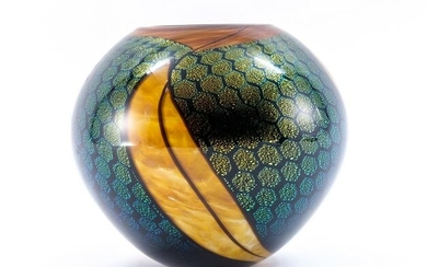 Tim Lazer - Contemporary Iridescent Art Glass Bowl