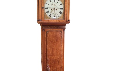 Tinkler, Newcastle, George III satinwood longcase clock