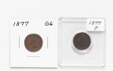 Two 1877 Indian Head Cents