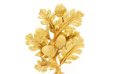Two-Color Gold Acorn Brooch