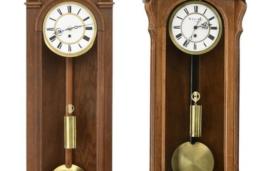 Two Vienna Regulator Clocks, One Signed W. Schoenberger