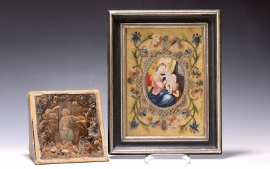 Two monastery works: devotional picture and small relic,...