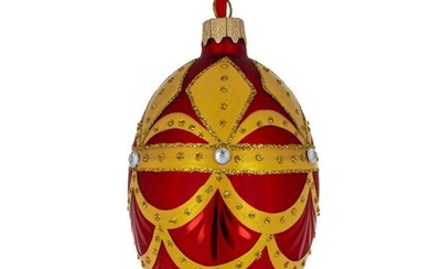 Ukrainian Ruby Glass Egg Ornament