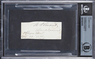 Ulysses S. Grant Signed 1.35x3 Cut (BAS | Autograph Graded 9)