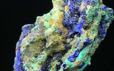 Unique Glittering Azurite in Malachite in Matrix Natural Rare Minerals Combination Finding - 87×61×40 mm - 152.5 g