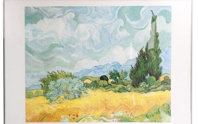 VAN GOGH'S WHEAT FIELD WITH CYPRESSES ART POSTER