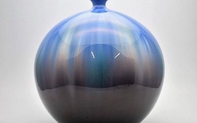 Vase - Ceramic - With mark Hiroshi (Haku) 博 - Dreamlike ceramic vase with unique colors - Japan - Shōwa period (1926-1989)