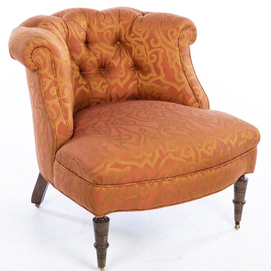 Victorian Style Tufted Low Chair EV1DJ