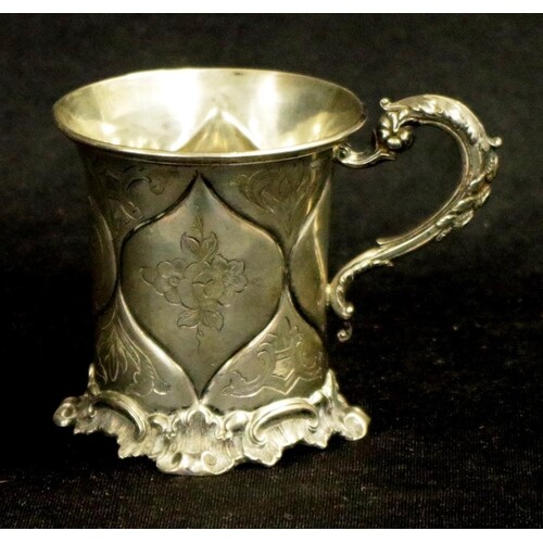 Victorian sterling silver Christening mug London circa 1848,...