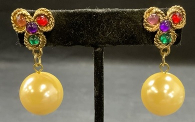 Vintage Faux Pearl Dangle Earrings