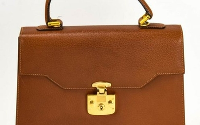 Vintage Gucci Camel Leather Satchel Purse Handbag
