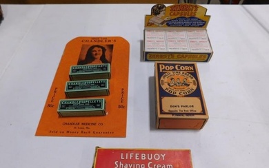 Vintage/Antique Country Store Advertising Including Medicine, Popcorn, Shaving Cream - Zerbst's Caps