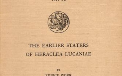 WORK Eunice. - The earlier staters of Heraclea Lucaniae. N.N.A.M....