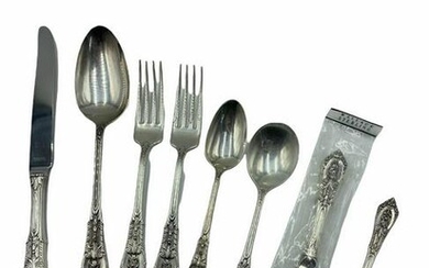 Wallace Rose Point Sterling Silver Flatware Set of 134