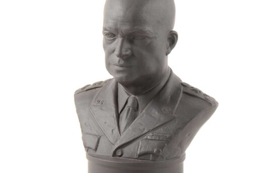 Wedgwood black basalt bust, Dwight D. Eisenhower, 23cm, boxed.