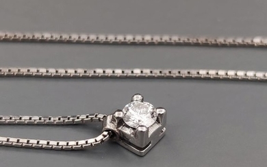 White gold - Necklace with pendant - 0.20 ct Diamond