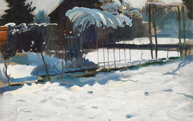William Leech, R.H.A. Snow Scene, Roquebrune Vista